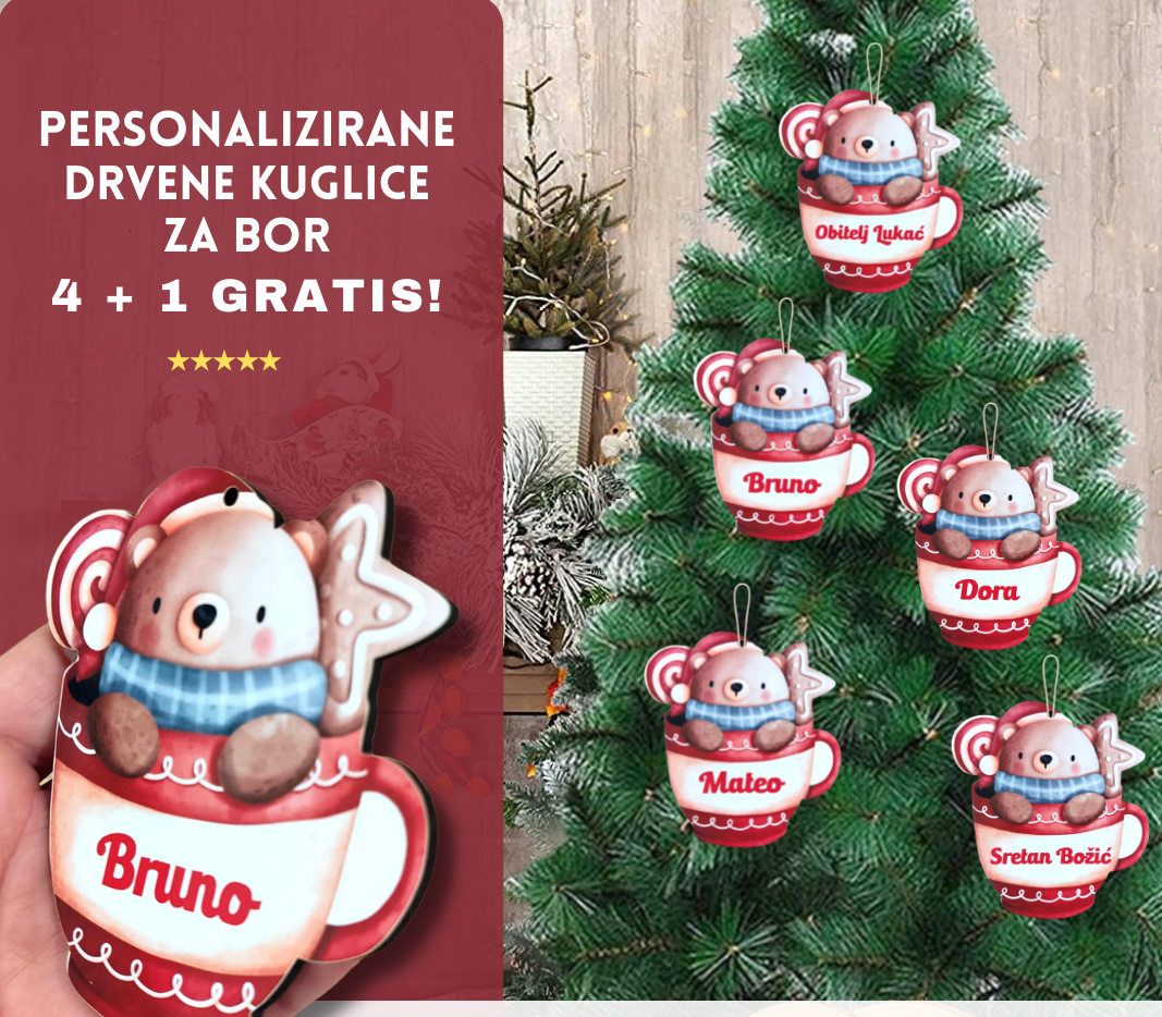 Kuglice za bor  / ukrasi za jelku - personalizirano